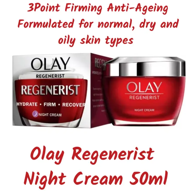 Olay Regenerist 3Point Firming Anti-Ageing Night Face Cream Moisturiser 50ml