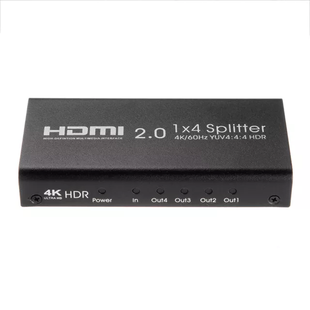 UHD 4K 60Hz HDMI 2.0 Repetidor Amplificador Splitter Box Hub HDR 1080P 1x4 1In 4Out