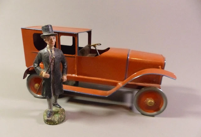 Ancienne Voiture Mécanique En Tôle Lehmann - Jouet Vintage D'occasion, Style Rétro