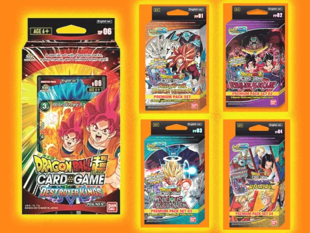 Destroyer kings Special pack set premium & 4 other DBS premium pack bundle 1st