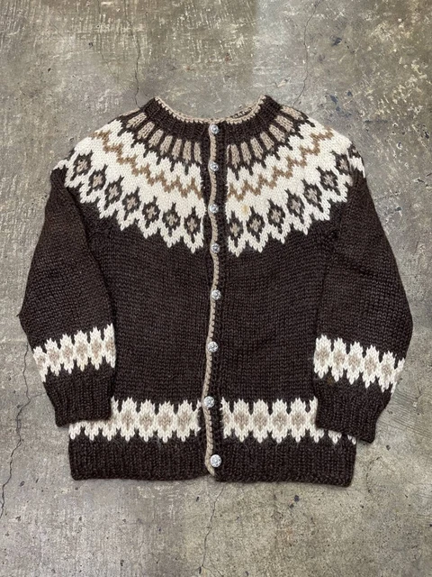Rarity Made In Iceland Ropy Sweater Cardigan Norway Nordic Scandinavia Knit 529