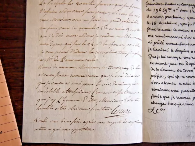 1777 lettre autographe de Marie louis LESCURE pere du celebre chef vendeen 2