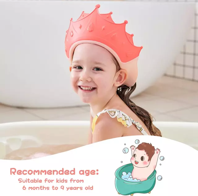 Cappello Doccia Bambini Cap Cuffia in Morbido Silicone Regolabile 2