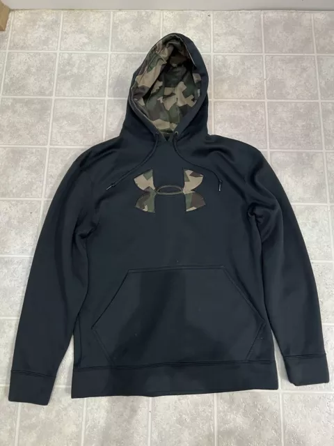 Under Armour Storm Men S Hoodie Sweatshirt Big Logo Fleece Black