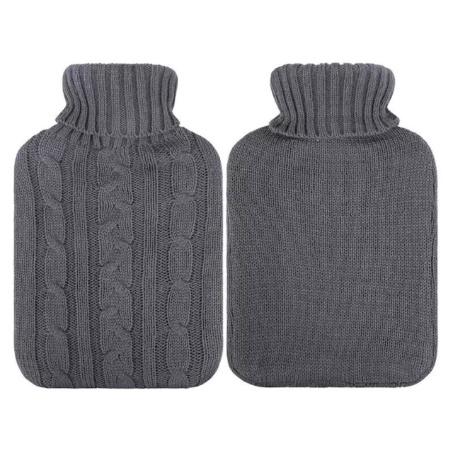 2L Hot Water Bottle Winter Warm Natural Rubber Bag Relaxing Warmer and COVER 3