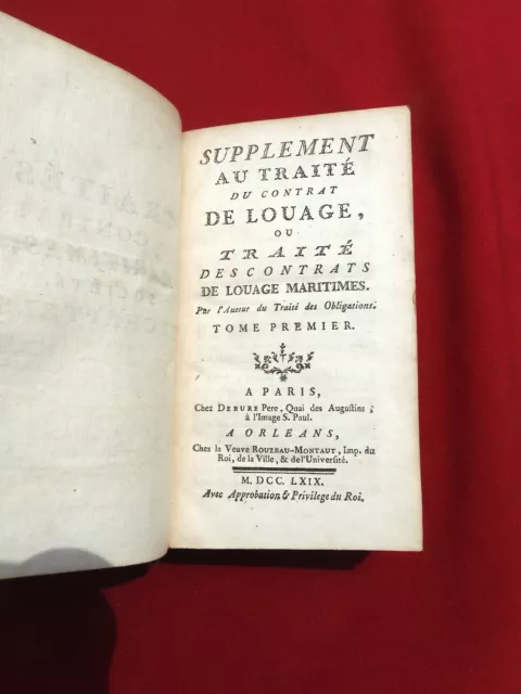 DROIT MARINE Supplément au traité Contrats & Louages maritimes POTHIER 1769  21