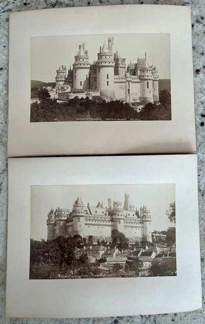c1890 Lot 2 Souvenir Albumen Photos Oise France Château de Pierrefonds Castle