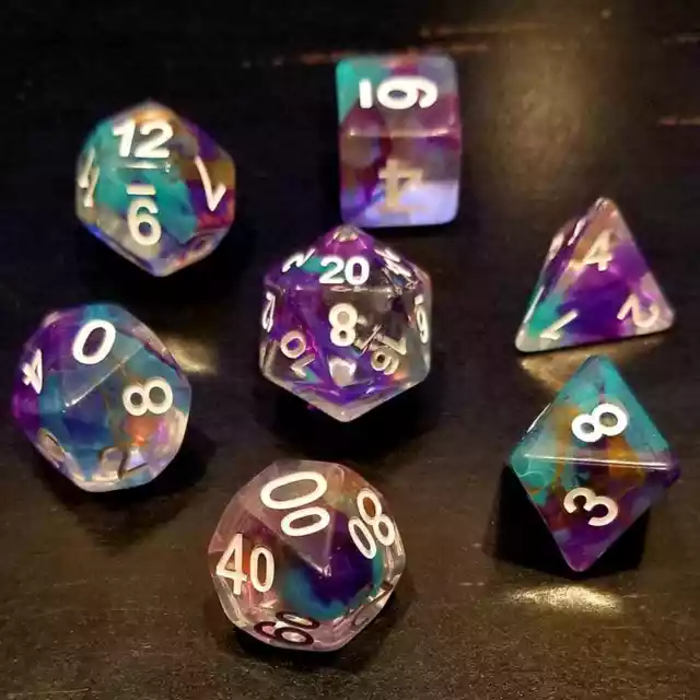 Eldritch Dimensions 7 Dice Set Polyhedral RPG DnD Dungeons Dragons d20 AD&D