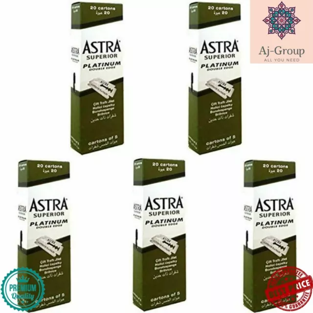 Lames de rasoir de sécurité 500X Double Edge Astra Superior Platinum شفرات...