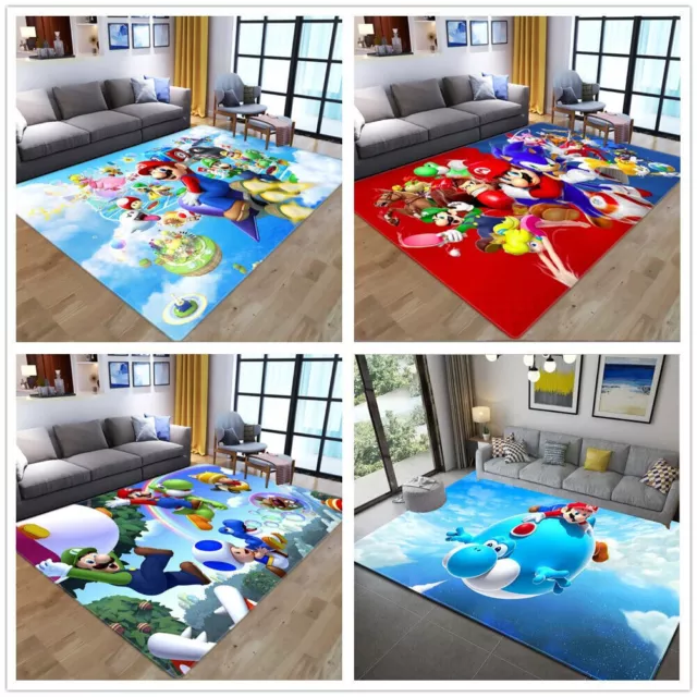 Boys Girls Bedroom Carpet 3D Super Mario Mat Non-slip Rug Kids Doormat Floor Mat