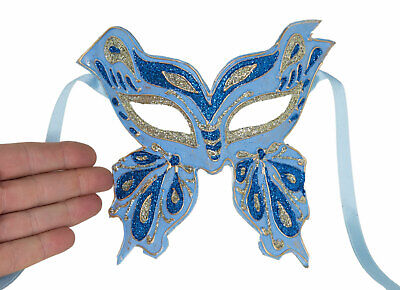 Mask from Venice Butterfly Farfella Sky Blue With Glitter Paper Mache 22657 2