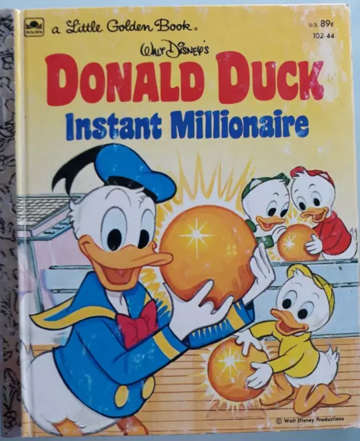 DONALD DUCK INSTANT MILLIONAIRE 1978 Donald duck Book little Golden Book