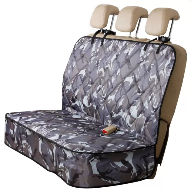 PARA HYUNDAI IONIQ - Cubierta de asiento trasero acolchada gris camuflaje mascota gato perro 3