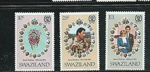 SWAZILAND 1981 - ROYAL WEDDING (Prince Charles & Diana) SG376/378 - MNH