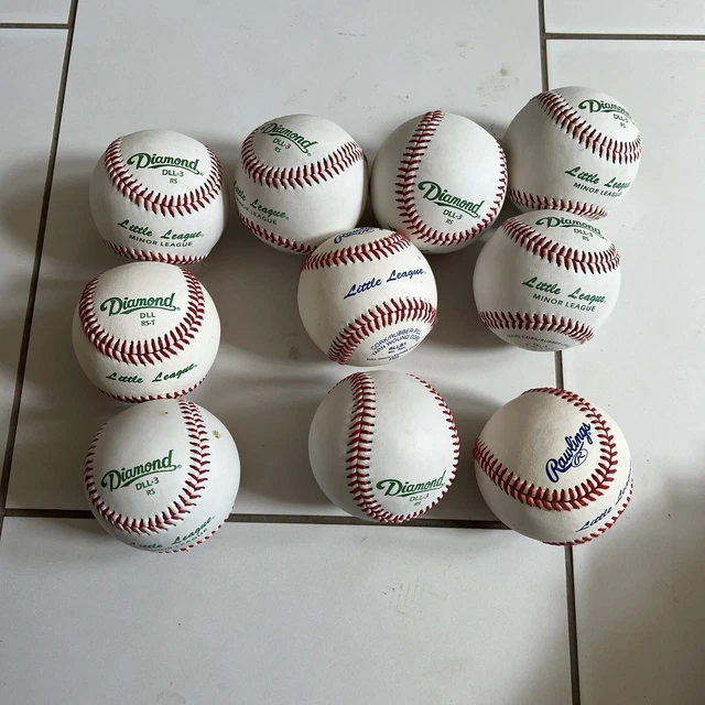 Little League Game Baseballs -Lot of 10 Minor Diamond Rawlings Official Leather Little League Game Baseballs -Lot of 10 Minor Diamond Rawlings Official Leather