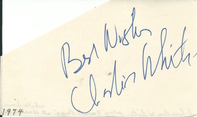 CHARLES WHITE SERPICO AIRPORT SPIN VINTAGE SIGNED AUTOGRAPH ALBUM PAGE d. 2005