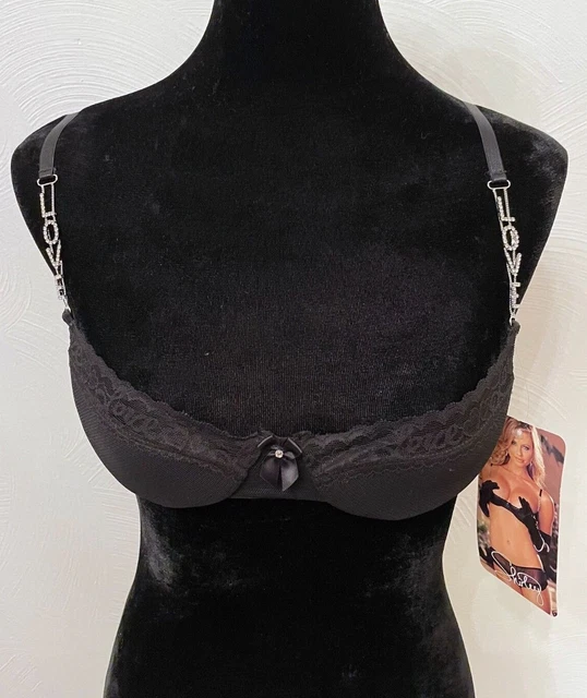 SHIRLEY OF HOLLYWOOD Push Up Underwire Bra Medium Black Lace Love