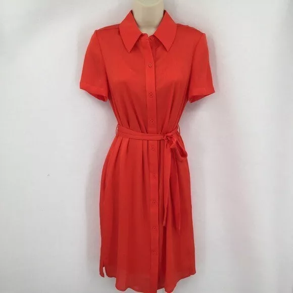 DVF Diane von Furstenberg Kassie Spicy Orange shirtdress dress belt new 8