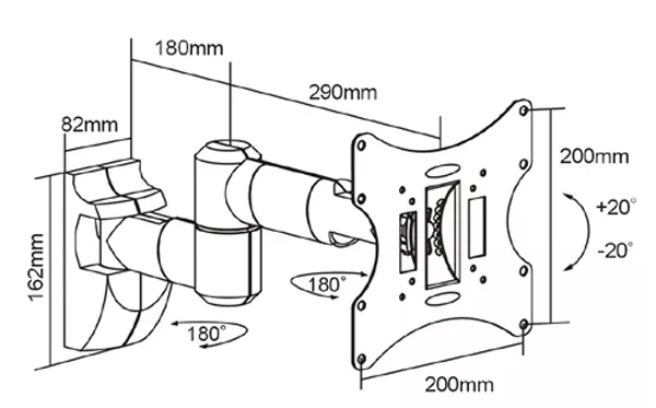 Articulating Lcd Led Tv Wall Mount Bracket Full Motion Swivel 22 24 26 32 37 40 2