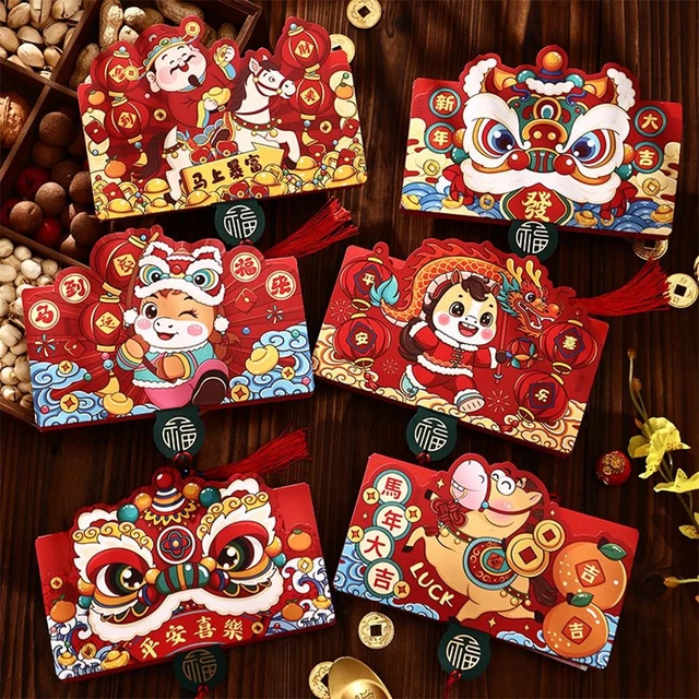 2026 YEAR OF The Horse Red Packets - Chinese Red Envelopes Lucky - N ew ...