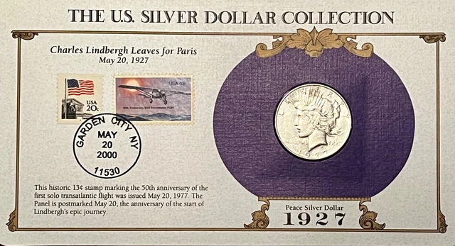 1927 S  Peace Silver Dollar Pcs With Vintage Stamp Coin An Exceptional Coin