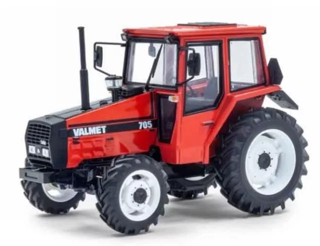 UNIVERSAL HOBBIES, Tractor limited to 500 pieces red cab - VALMET 705 1983-19...