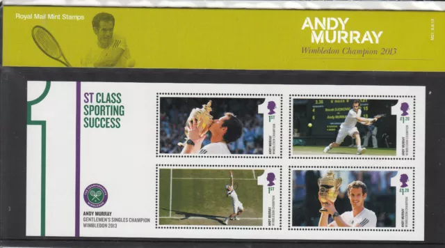 GB Presentation Pack M21 2013 Andy Murray Wimbledon MNH MINT SHEET SG MS3511