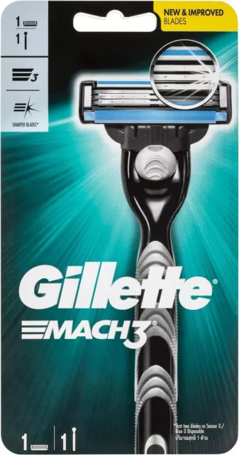 Gillette Mach 3 Men's Shaving Razor, 1 Pack Menes Razors Blades