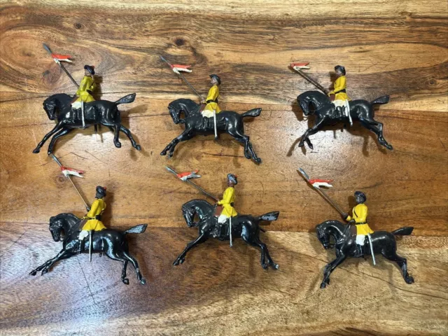 Indian Mounted Lancers Britains Metal Toy Horse Soldiers Set Of 6