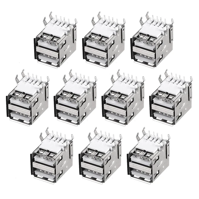 Circuito connettore USB doppia Jack femmina 8 pin orizzontale 90 Grado 10pz