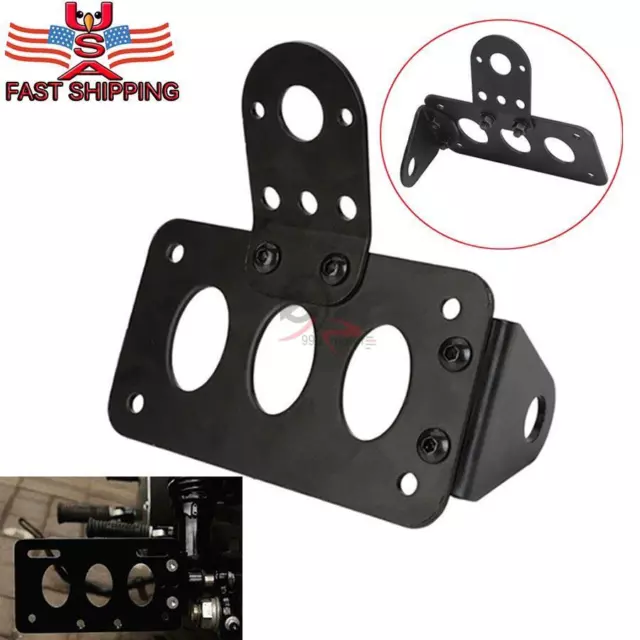 Motorcycle Black Side Mount License Plate Bracket Holder For Harley Chopper Dyna 2