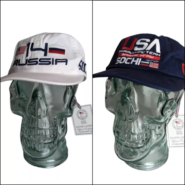 [Lot of 2] Polo Ralph Lauren Sochi Russia 2014 Olympics Team USA Strap Back Hats