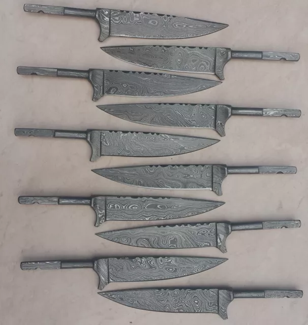 10X Damast messer klinge jagdmesser-Nicker-Damascus Steel blank blades 2