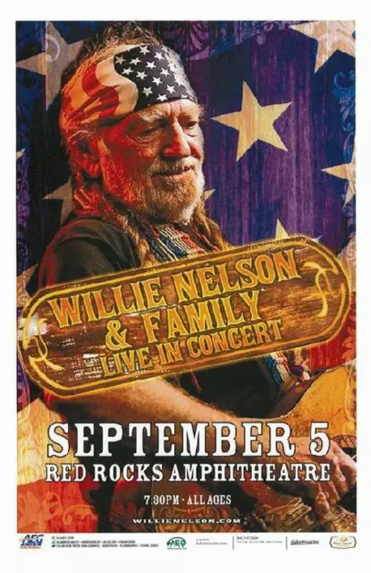 Willie Nelson Red Rocks Denver Concert Poster 2010