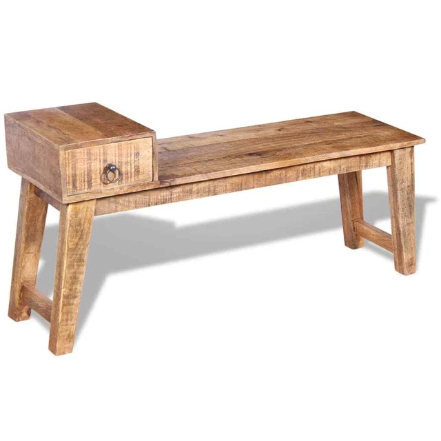 Vidaxl Panchina con Cassetto in Solido Legno di Mango 120x36x60 cm