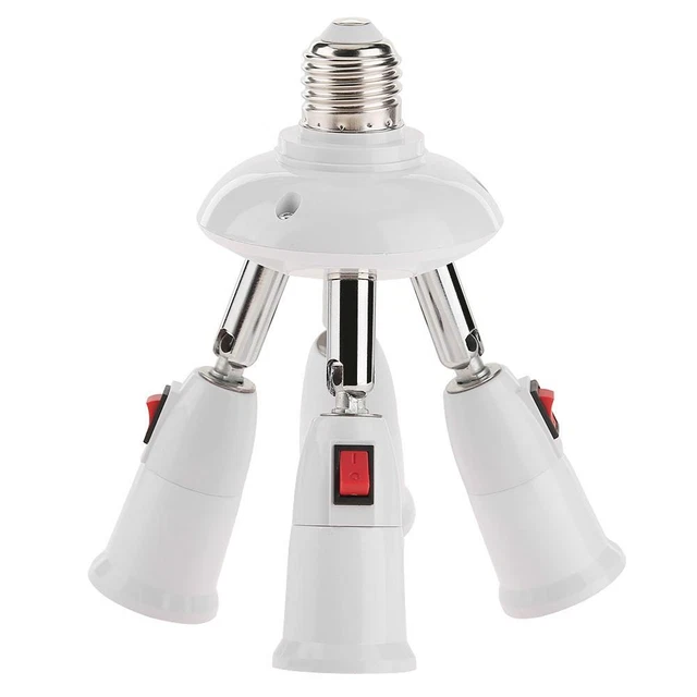 E27 Splitter 4 Têtes Base de Lampe Réglable Support de Lumière LED Adaptateur So