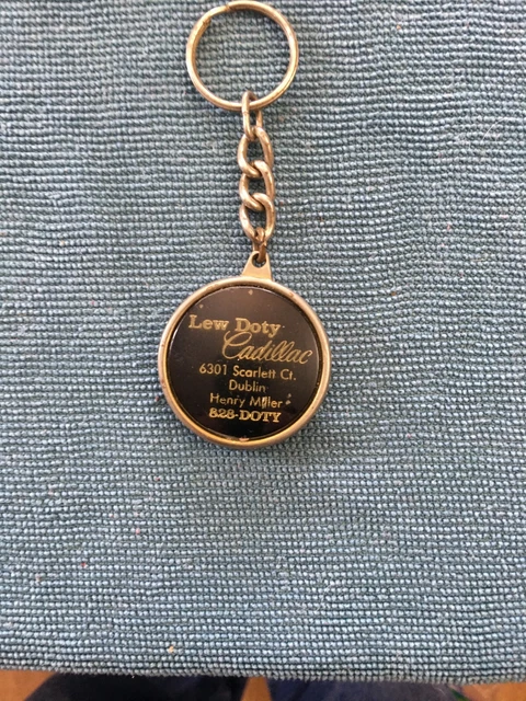 Vintage Lew Doty Cadillac Keychain Dublin CA, California Key Ring Accessory