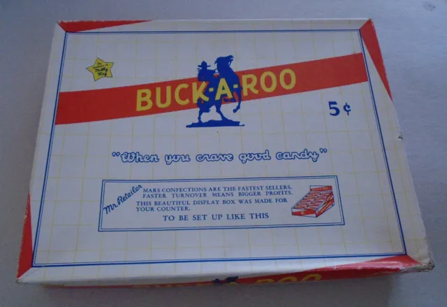 Vintage Mars Buck-A-Roo 5 Cent Candy Bar Box