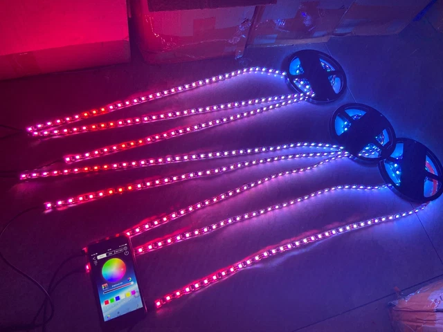 Tzvmny Bluetooth + Remote Full Tinted LED Light Strip Kit For Polaris Slingshot – 8x4FT, Multicolor