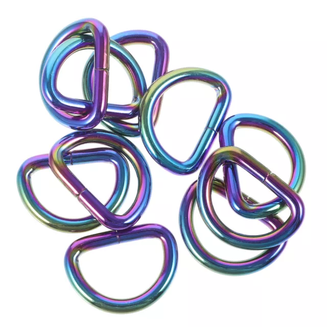 10 Pcs Alloy D Rings Purse Buckles Colorful D-shaped Bag Straps D-Type