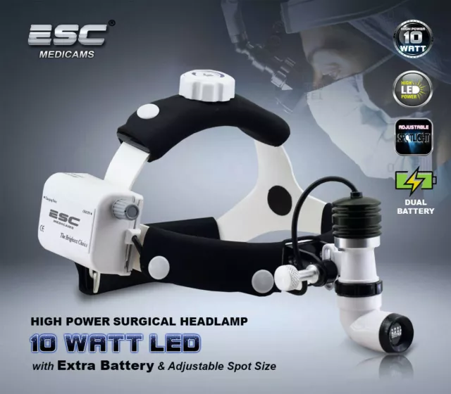 Dentaire Chirurgical Phare Avant Ent Médical LED 10 Watt sans Fil Rechargeable
