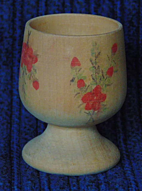 Egg Cup - Wooden Floral - 0560