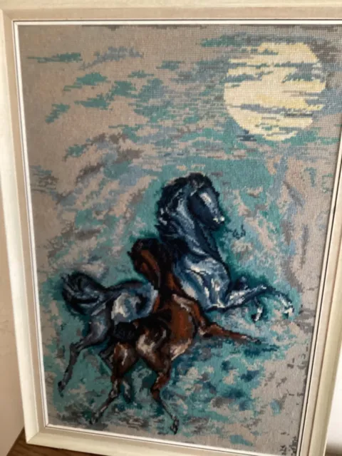 Horse crossstitch art piece