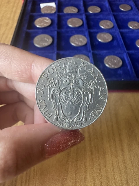 Moneta Citta' Del Vaticano Pio Xi 2 Lire 1933 1934 Sq