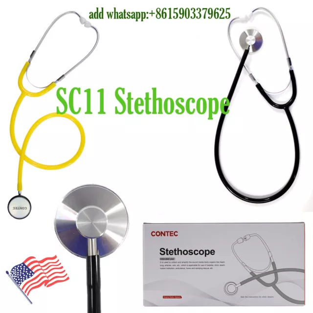 Cardiology Stethoscope Tunable Diaphragm Black Edition Single Head Professional