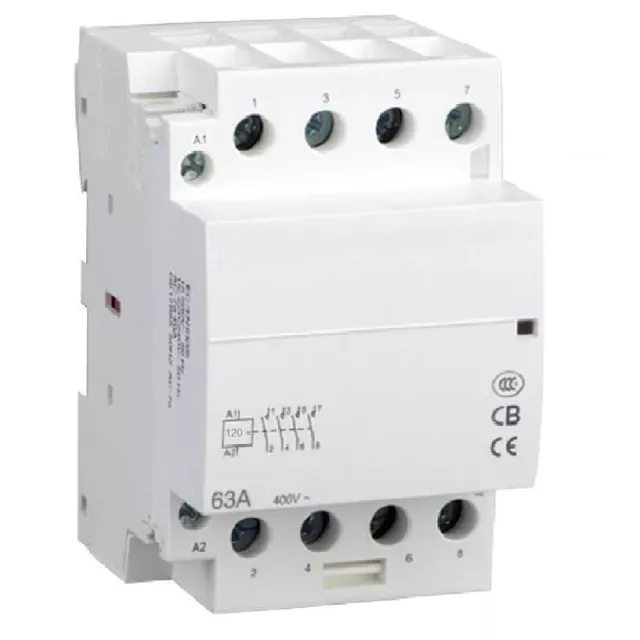 40 Amp 4Pole NC (Closed) Lighting Contactor 120VAC Coil, Silent 30A, 20A, 40A US