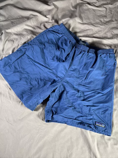 PATAGONIA MEN’S BAGGIES Shorts Medium Steel Blue Nylon Mesh Lined $17. ...