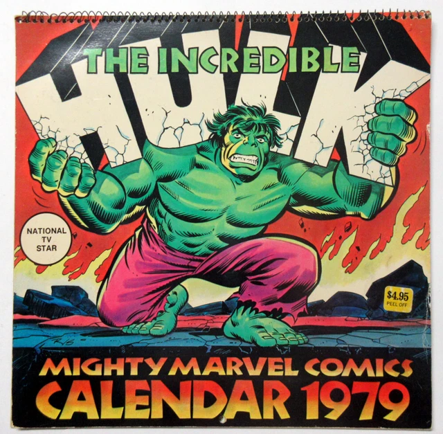 1979 Calendar The Incredible Hulk Mighty Marvel Comics Stan Lee Vintage Rare