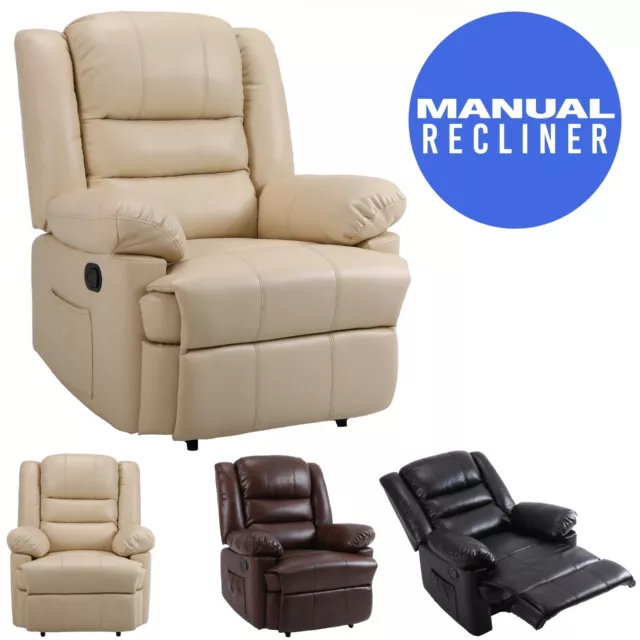 Palma Bonded Leather Recliner Armchair Sofa Home Lounge Chair Reclining Gaming