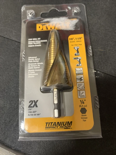 DeWalt Step Drill Bit - (DWA1789IR) (7/8" + 1-1/8") (Impact Ready Unibit) (NEW)